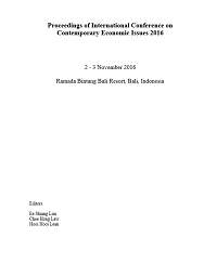 Sampul Proceedings of International Conference on  Contemporary Economic Issues 2016