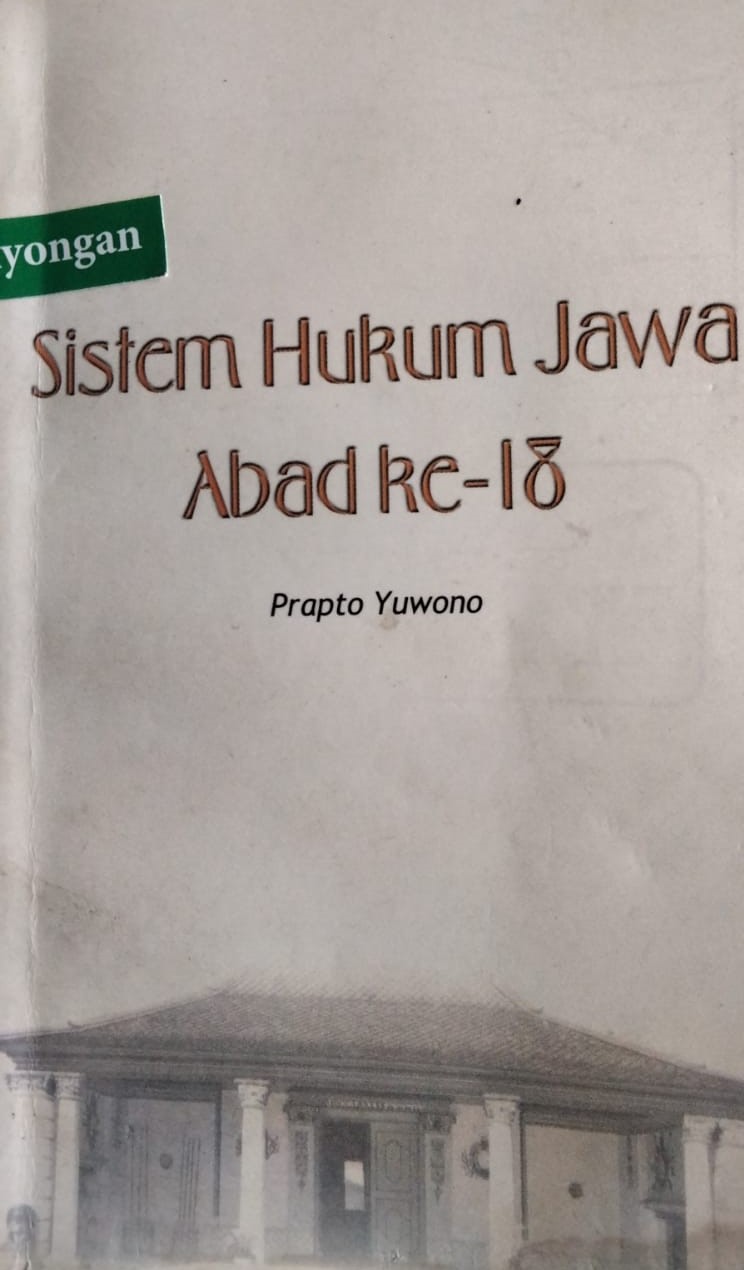 Sampul Sistem hukum Jawa Abad ke-18
